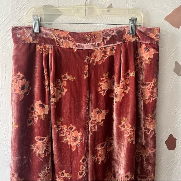 NEW Anthropologie x Hutch Floral Burnout Velvet Wide Leg Pants size XL - Picture 6 of 12